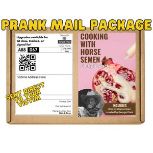 Funny Prank Gift Box - Cooking with Horse Semen Gag, Anonymous Embarrassing Joke Mail for Friends or Family