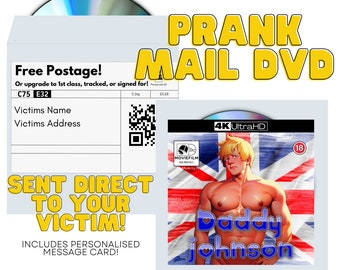 Cadeau de farce - Daddy Johnson - Courrier postal, farce, courrier de farce, 100 % anonyme, cadeaux inappropriés. (DVD/CD au hasard)