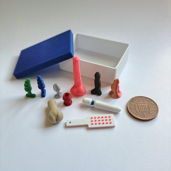 3D Printed Miniature Adult Toys: Dollhouse Gag Gift Set - Etsy