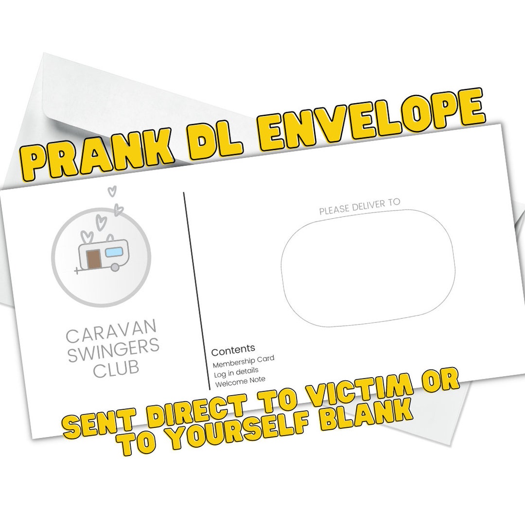 Funny Envelope Caravan Swingers Club Prank Gift for
