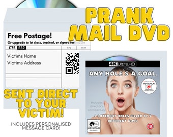 Mail Prank - Any Hole's a Goal - Snail mail practical joke, send anonymously to victim, inappropriate gifts (Random DVD/CD)