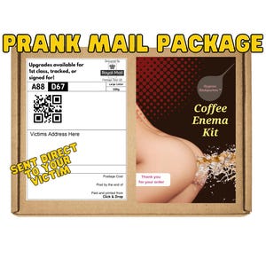 Coffret cadeau blague - Kit de lavement au café.  Cadeau pour bâillonner/cadeaux drôles de farces inappropriées. Envoyez vos messages de manière 100 % anonyme à vos amis, à votre famille ou aux victimes.
