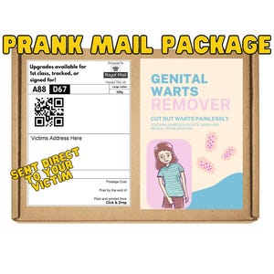 Coffret Cadeau Prank - Dissolvant pour verrues génitales | Cadeau pour bâillonner les amis et la famille | Paquet de farces embarrassantes anonymes