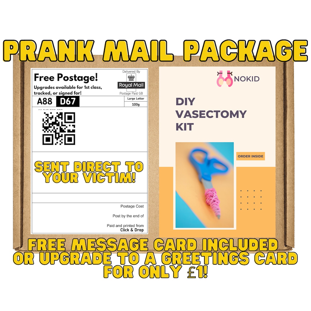 Prank Gift Box DIY Vasectomy Kit. Gag Gift/funny Inappropriate Prank