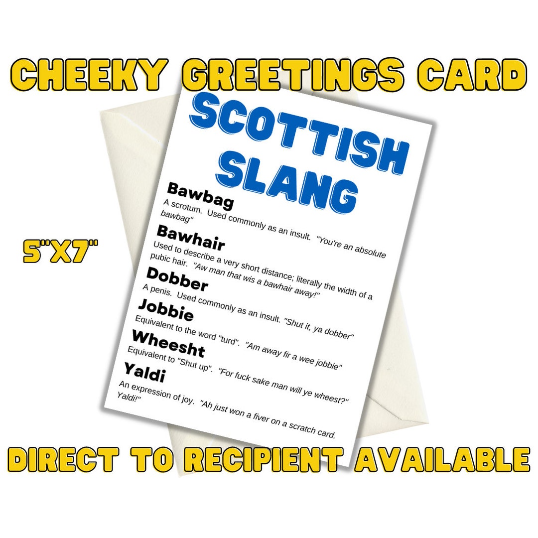 Cheeky Card Scottish Slang 5x7 Adult Greetings Card Etsy