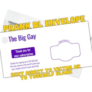 Enveloppe blague : le grand gay.  Directement à la victime, embarrassez vos amis.