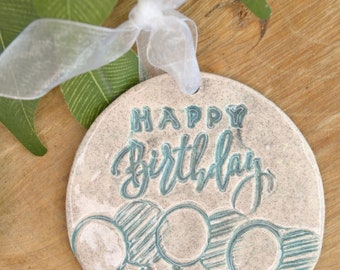 Happy Birthday Ornament, Birthday Gift Tag, Ornament, Birthday Gift, Wine Gift Tag, Keepsake Gift Tags and Favors
