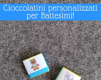 Cioccolatini personalizzati per Battesimi | Scegli il tuo tema e la tua grafica!