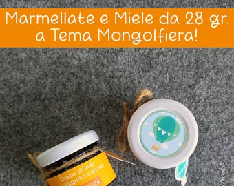 Marmellate e Miele da 28 gr. a Tema Mongolfiera | Scegli il tuo tema e la tua grafica!