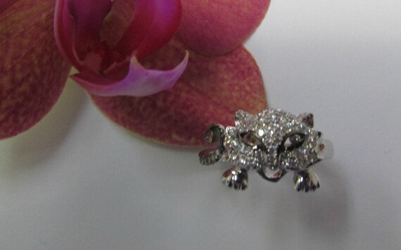 Cute Panther Diamond Ring