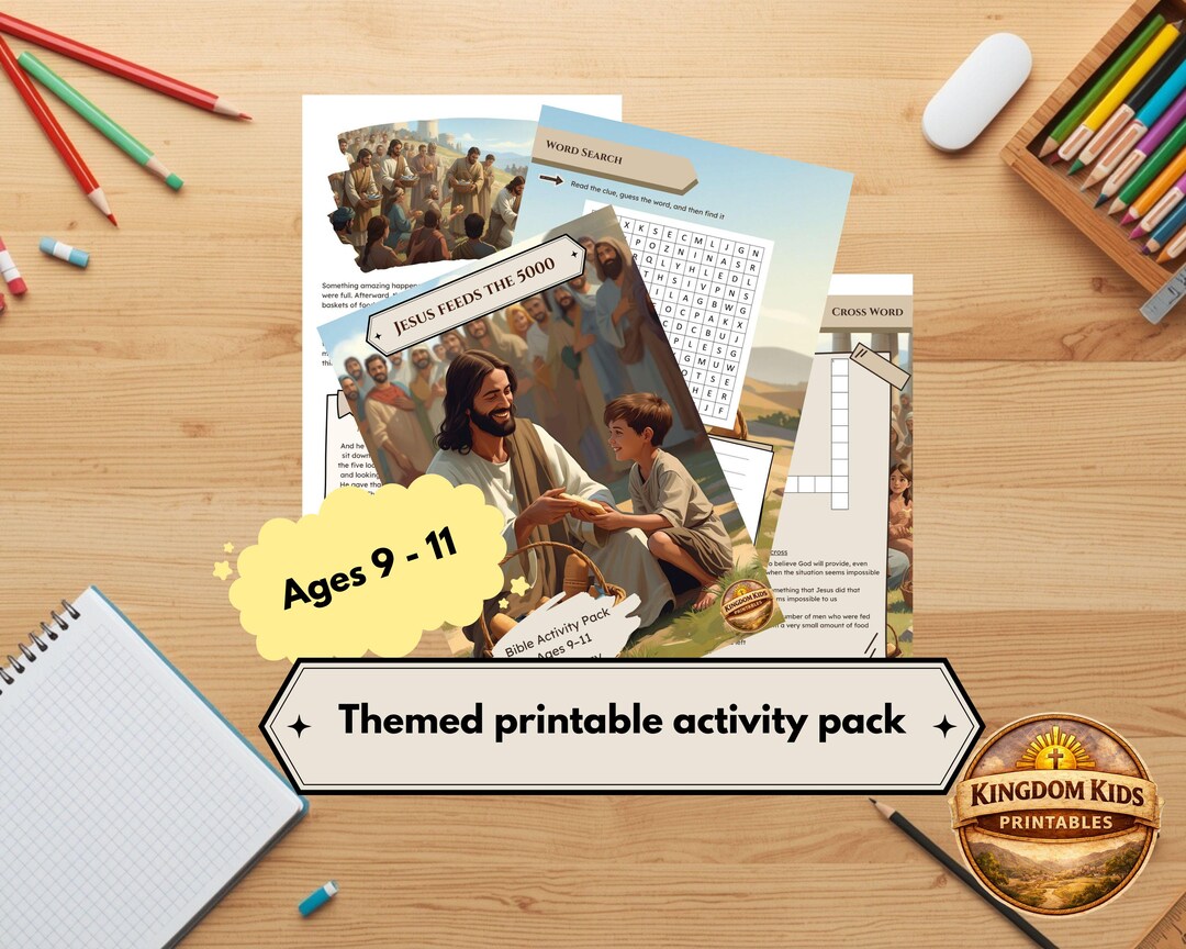 Jesus Feeds the 5000 Bible Activity Pack Printable, Ages 9-11 | Sunday ...
