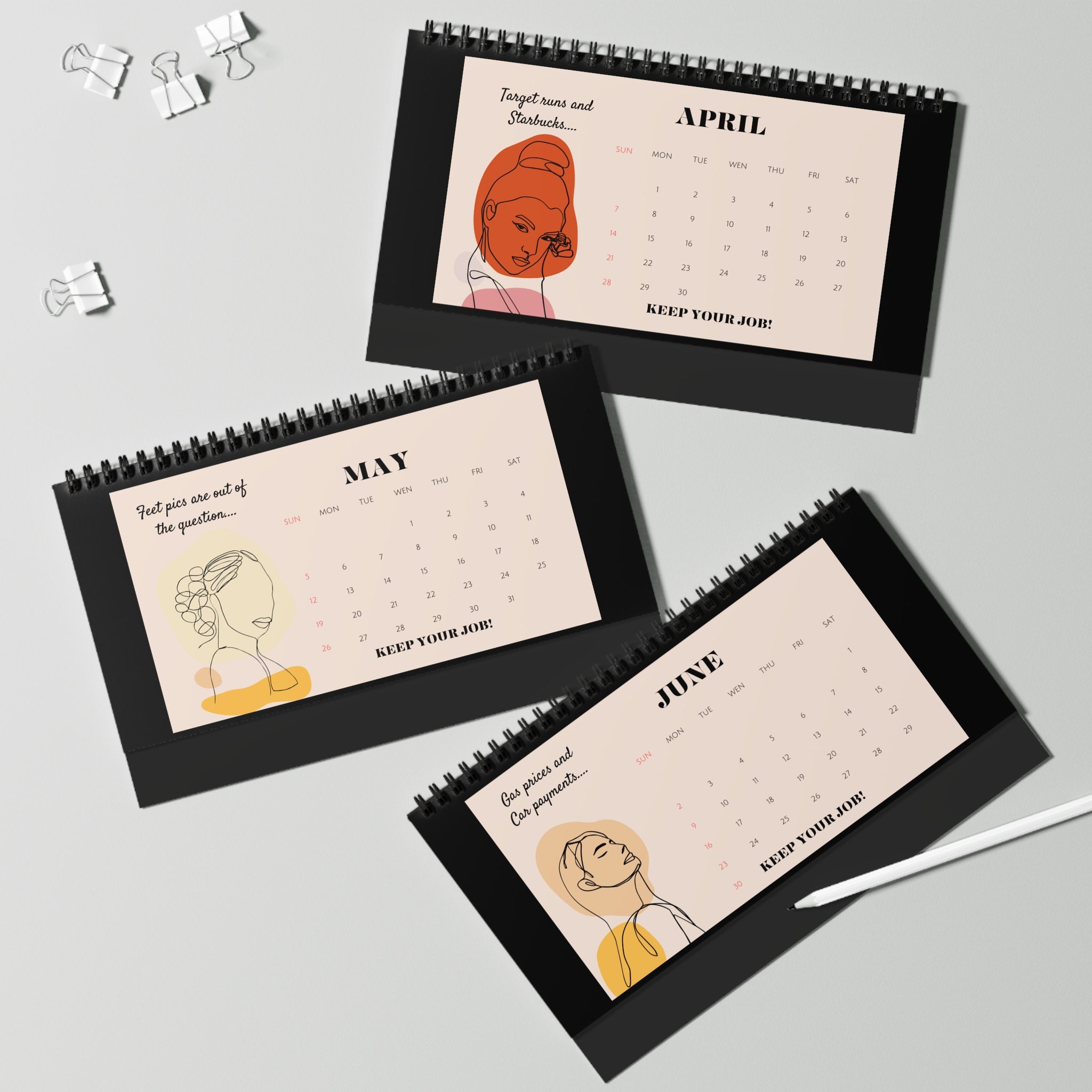 2024 Wall Calendar Funny Calendar 2024 Swearing Calendar Etsy