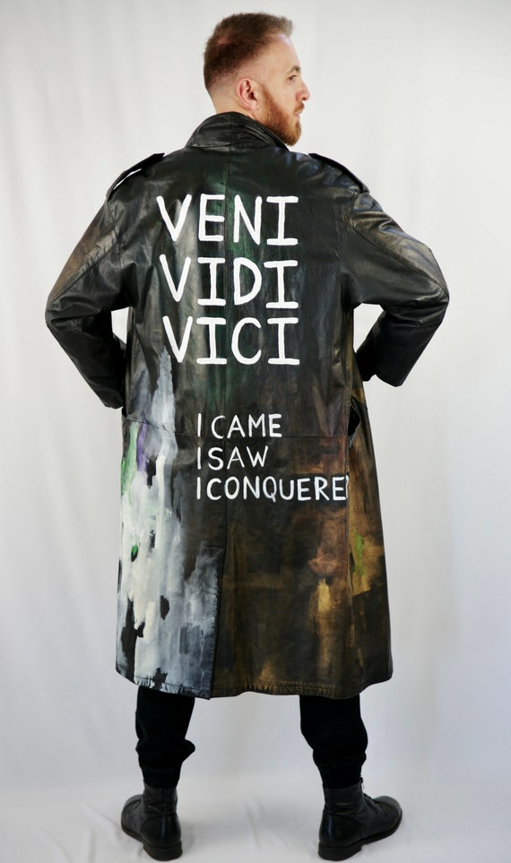 Black coat-statmant coat-vintage coat-wearable art