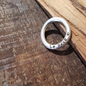 Dream Oxidize silver ring-message ring- letters and words ring- stackable ring-boho style-rocker style-inspertion unisex gift-thumb ring