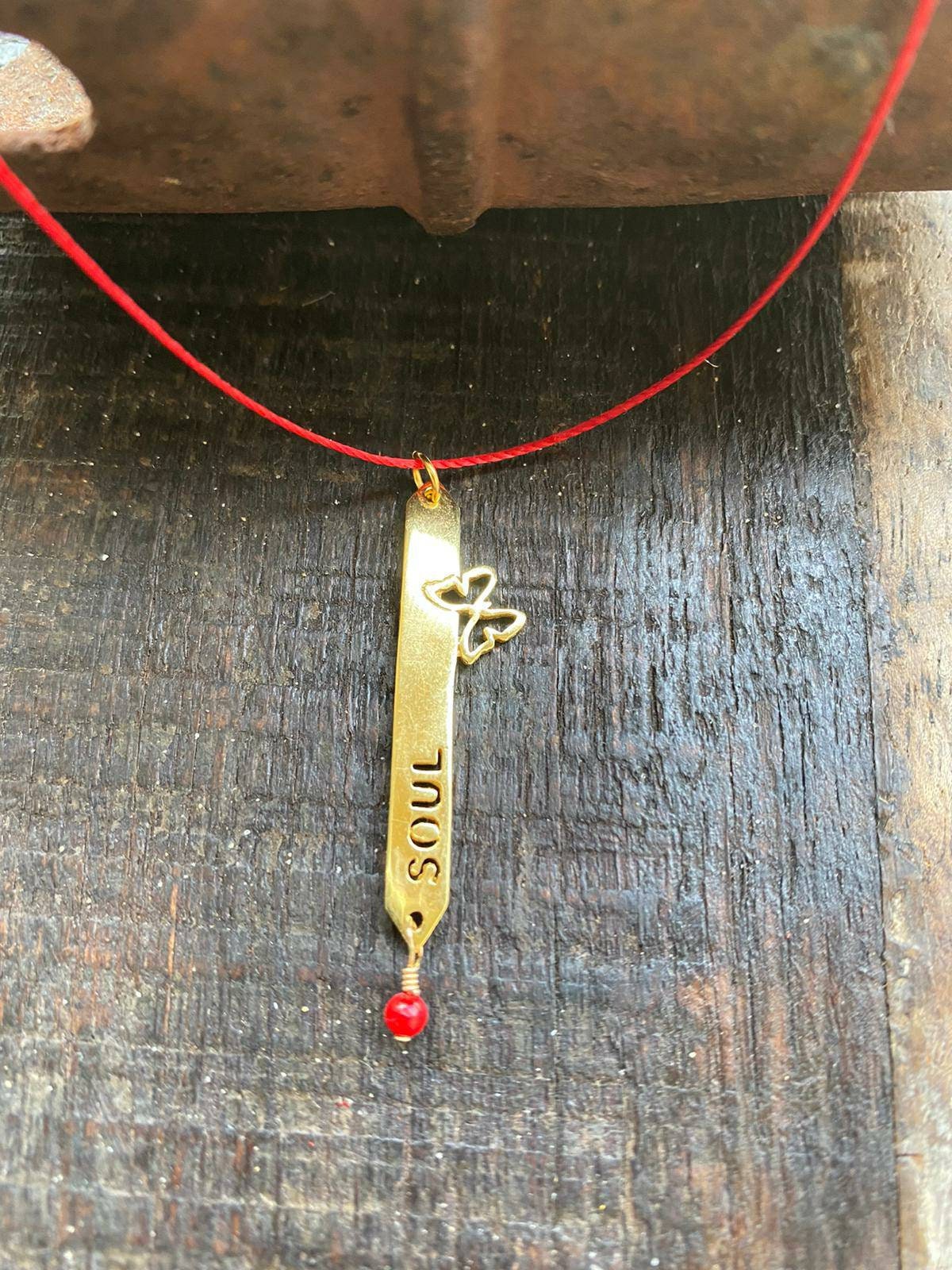 Red string necklacesoul necklacedainty necklacebat mitzvah Etsy.de