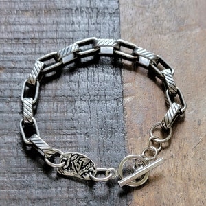 chunky silver bracelet, chunky statement bracelet, heavy-duty bracelet, chunky biker bracelet, chunky silver link bracelet, cuff links chain