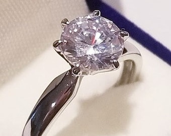 1.50 Ct Round Moissanite Solitaire Engagement Ring Promise ring 925 Sterling silver,Solitaire Promise Ring,Moissanite Bridal Engagement Ring