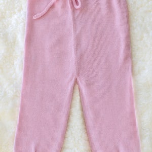 100% Cashmere roze legging / Pants voor een meisje van de Baby, Machine & Hand Sz gebreide: 6-9 maanden, 9-12 maanden