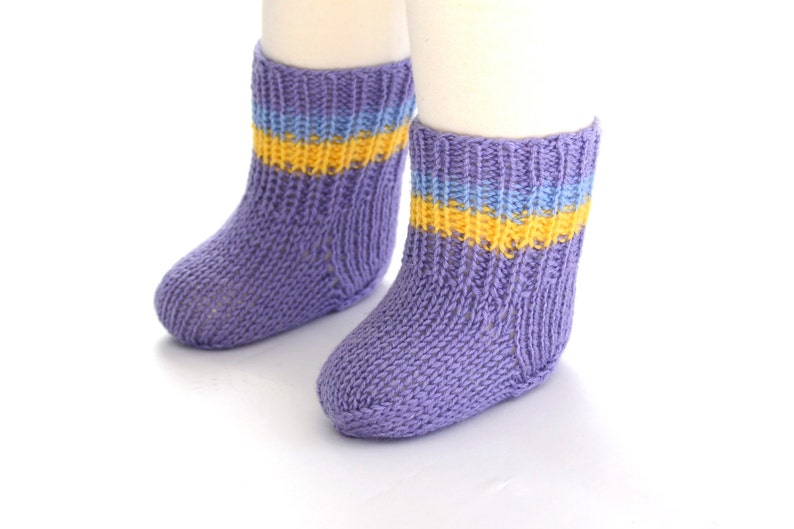 Ready to Ship Hand Knit Socks /& Booties Set for Baby Lavender Wool 0-6 Months
