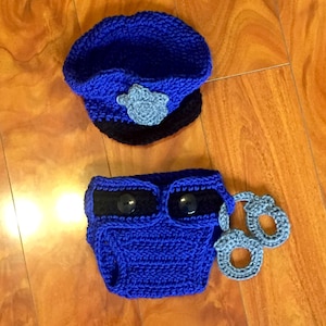 Crochet Baby Police Officer Costume Blue or Pink!