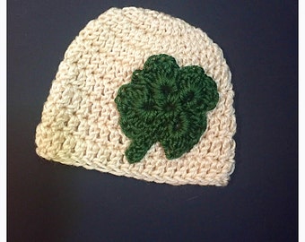 Crochet Infant Lucky Clover Hat