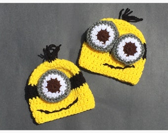 ¡Gorros de bebé inspirados en MiniON de ganchillo!