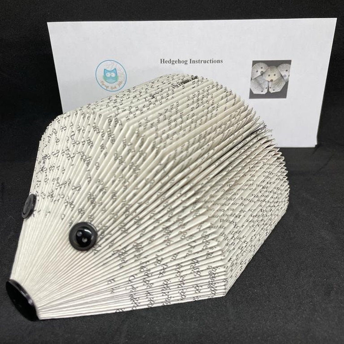 Book Folding Hedgehog Instructions Etsy