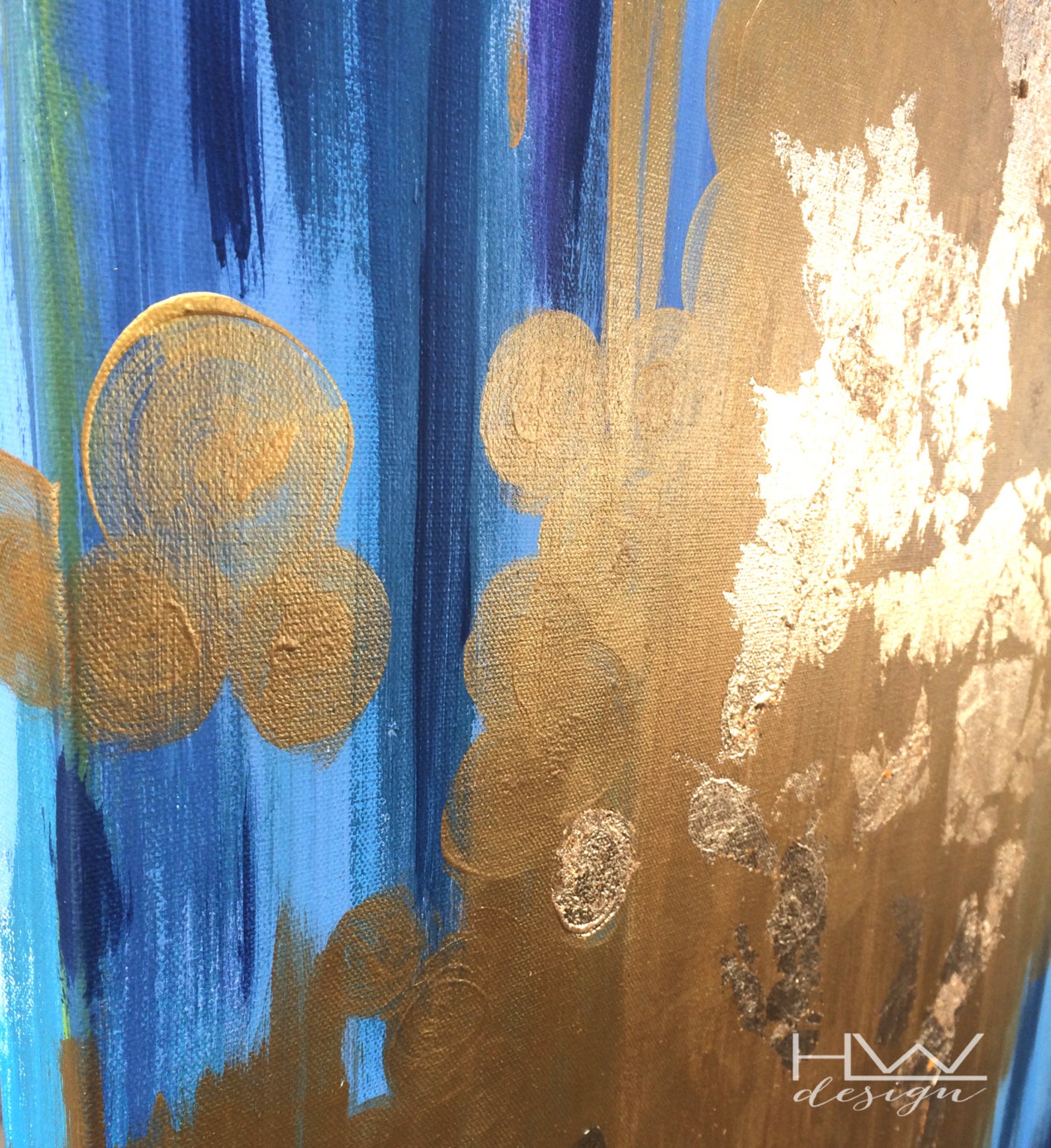 Garden Party Blues 48x48 original abstract painting on high Etsy