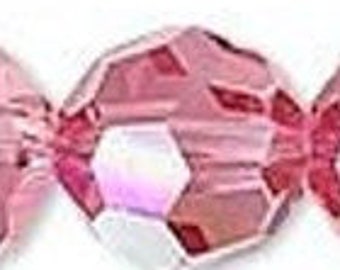 Swarovski Crystal Round Beads 5000 - 4mm 6mm - Vintage Rose AB