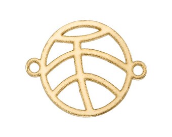 Basketball Ball Connector 8mm - (202076CNL) - Gold Filled