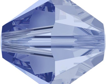 Perles toupies en cristal Swarovski 5328 - 3mm 4mm 6mm - Saphir clair satiné