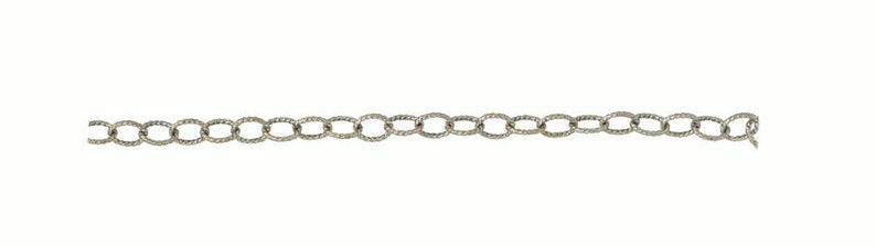 3.65 x 4.6mm Textured Oxidized Chain By the Foot Sterling Silver SS Item 3025-7OXITC image 1