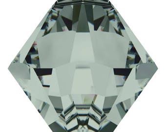 Swarovski Crystal - 6328 Bicone Top Drilled - Black Diamond -  6mm, 8mm