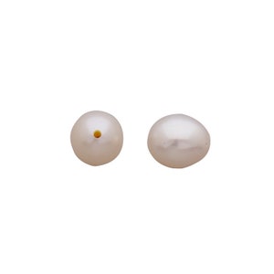 Freshwater Pearls - Teardrop - 8mm - White - Half Drilled