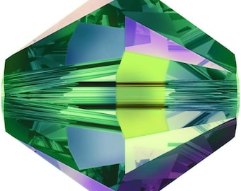Swarovski Kristall Doppelkegel Perlen 5328 - 3mm 4mm 5mm 6mm 8mm - Crystal Virtal Medium AB
