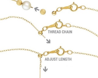 Adjustable/Expandable Add Bead 1mm Drawn Cable Chain 8&quot; Bracelet and 22&quot; Necklace with spring ring clasp - Gold filled #10-22-22A-S-DC