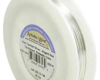 Artistic Wire 14, 16, 18, 20, 22, 24, 26, 28, 30 Gauge 1/4 LB - Silver Plated, Tarnish Resistant
