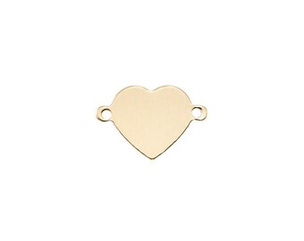 Flat Heart Connectors 7.1 x 10.5mm - (201711CN) - Gold Filled