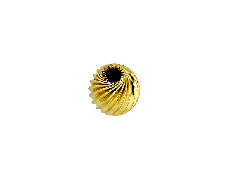 10pcs 100pcs #202370 7mm 14K Gold Filled Corrugated Twisted Beads 50pcs