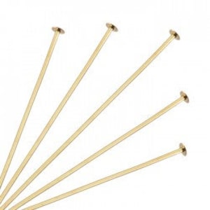 Gold Plated - Head Pins (3 inch) (500pcs per packet) (Item # 348-3GP)