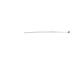 Sterling Silver Ball Headpins 1 inch 24 Gauge 50pcs, 100pcs, 500pcs, 1000pcs #3010224S