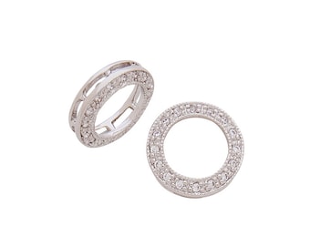 Steckverbinder mit Zirkonia (CZ) 11,7 mm - Sterling Silber Rhodium vergoldet 30CZ3213S