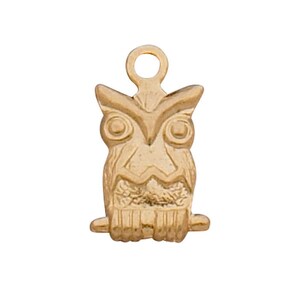 Große Eule spirituelle Weisheit und Wissen Vogel, Nachteule, Nacht nachtaktiv11,8 x 5,6mm - Gold filled (GF Artikel#C20493)