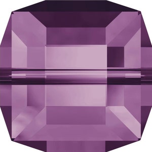 Swarovski Crystal Cube Beads 5601 - 4mm 6mm 8mm - Amethyst