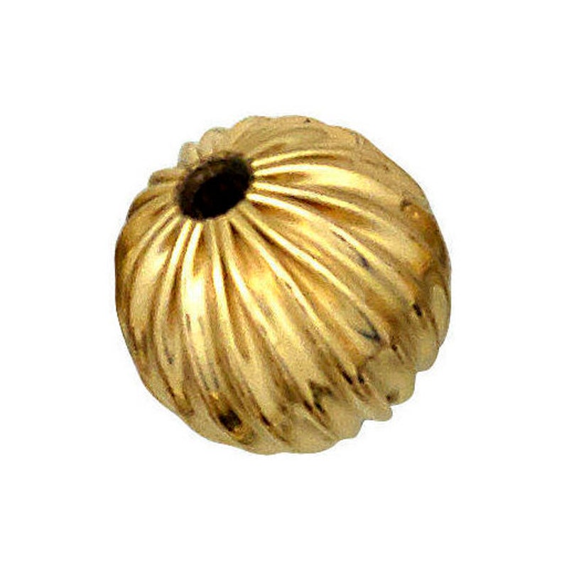 50pcs 10pcs 10mm 14K Gold Filled Corrugated Straight Beads 5pcs 100pcs #202210