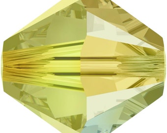 Swarovski Crystal Bicone Beads 5328 - 3mm 4mm 6mm 8mm - Jonquil AB 2X
