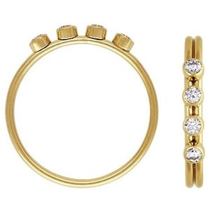 4 2 mm witte CZ stapelring - Gold Filled - Cubic Zirconia - Maat voor elke vinger 5, 6, 7, 8 - 1 stuk - Artikel # 2042WCZSR5678