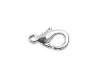 Silver Plated - Lobster Clasp 12mm  (100 pieces per packet) (Item # 332SP)