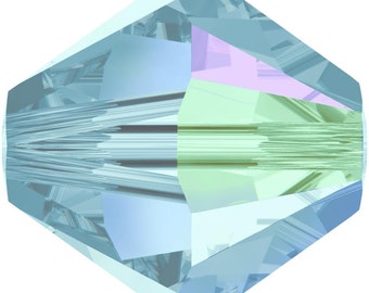 Swarovski Crystal Bicone Beads 5328 -  3mm 4mm 5mm 6mm 8mm 10mm - Aquamarine AB