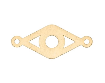 Evil Eye Connector 5.2 x 11.9mm - (202047CNL) - Gold Filled